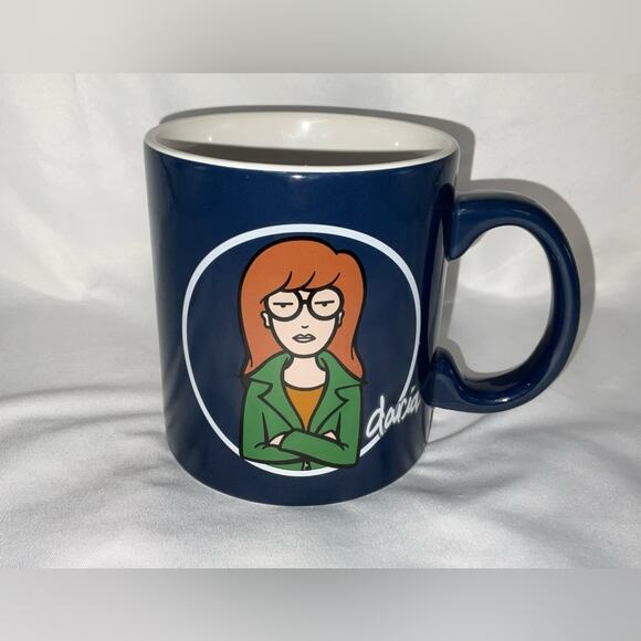 NEW DARIA MTV ANIMATED CARTOON GO AWAY DARK BLUE NAVY MUG 20 OZ - Picture 1 of 8